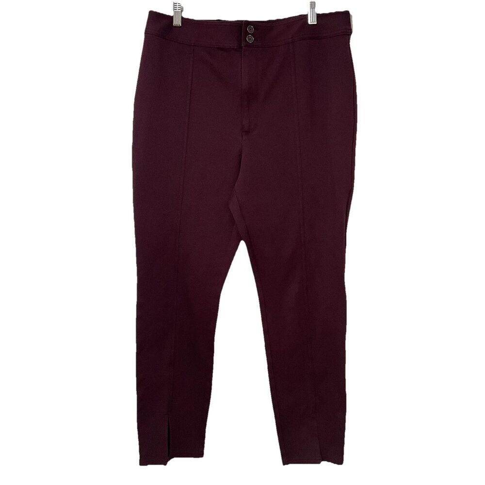 Anthropologie Maeve Women’s Split Hem High Rise Maroon Red Skinny Pants 14
